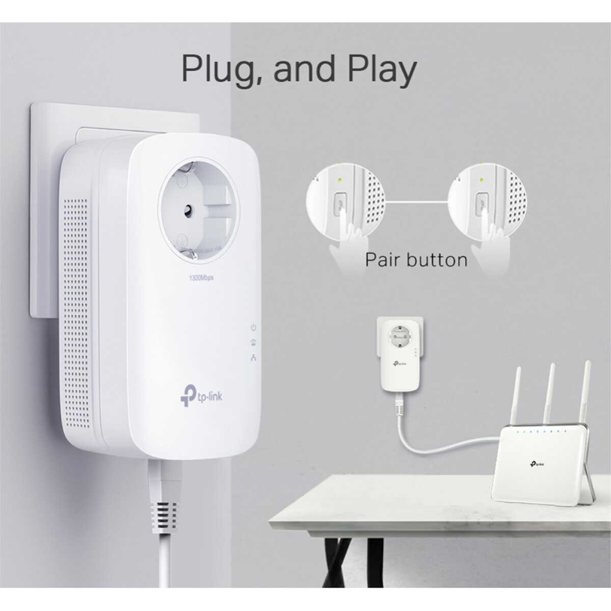 TP-LINK Passthrough Powerline Starter Kit TL-PA8010P, AV1300, Ver: 3.0 - Image 4