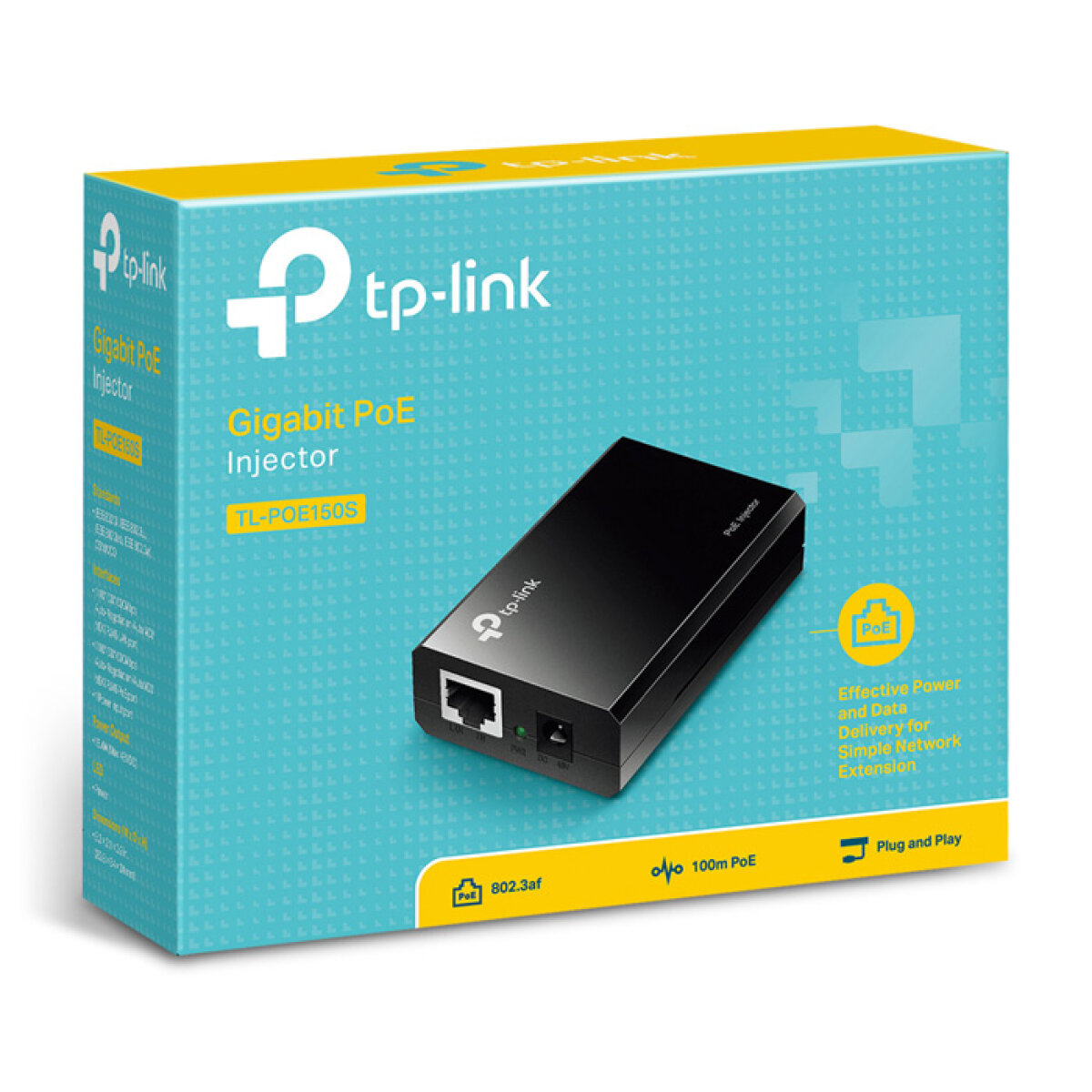 TP-LINK Gigabit PoE Injector TL-POE150S, IEEE 802.3af, Ver. 4.0 - Image 3