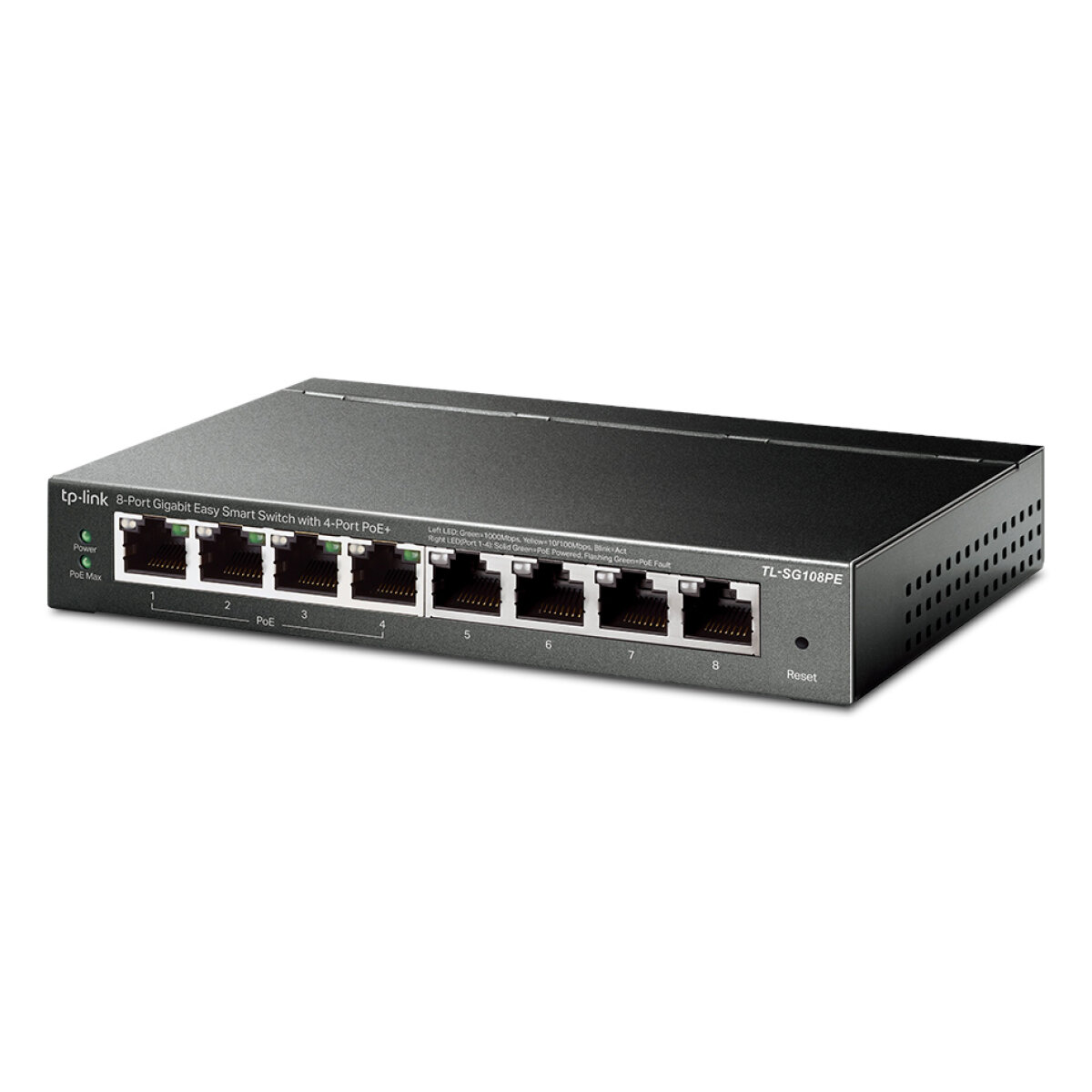 TL-SG108PE TP-LINK Easy Smart Switch TL-SG108PE, 8-Port Gbit, 4-Port PoE, Ver. 5.0 - Image 1