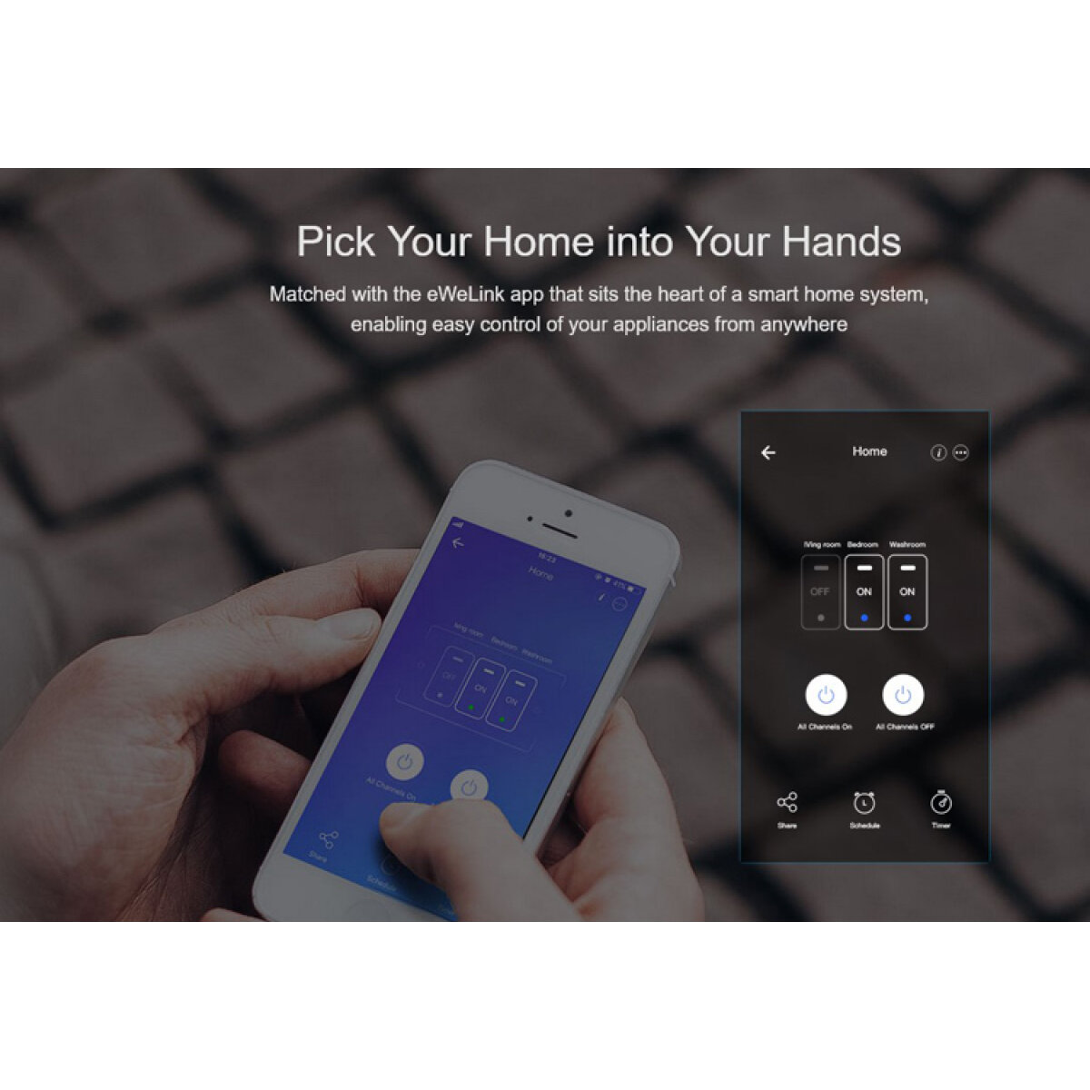 SONOFF smart διακόπτης ΤΧ-T3EU3C, αφής, Wi-Fi, τριπλός, μαύρος - Image 4