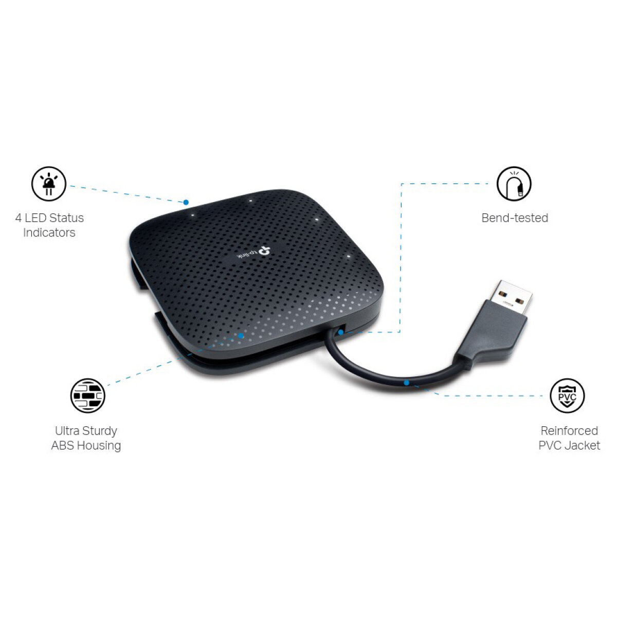 UH400-7 TP-LINK USB hub UH400, 4x θυρών, 5Gbps, USB σύνδεση, μαύρο, Ver. 3.0 - Image 8