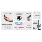 ULEFONE ψηφιακό μικροσκόπιο C01 για uSmart βύσμα, 50x-1000x, 1MP - Image 3