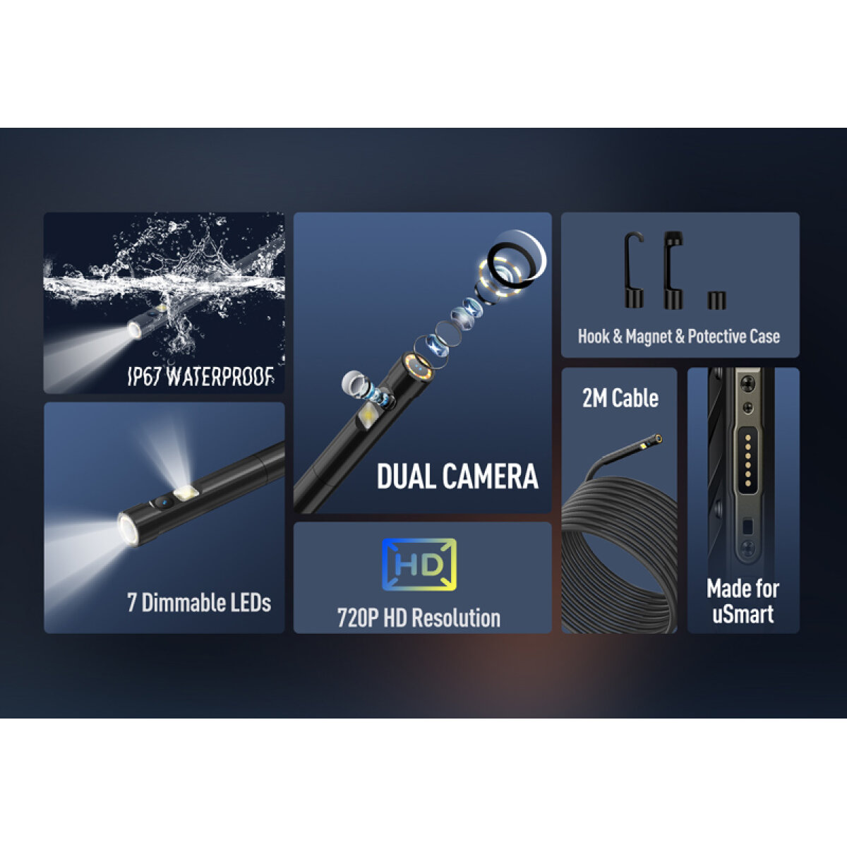 ULEFONE ενδοσκοπική κάμερα E02 για uSmart βύσμα, dual camera, IP67 - Image 3