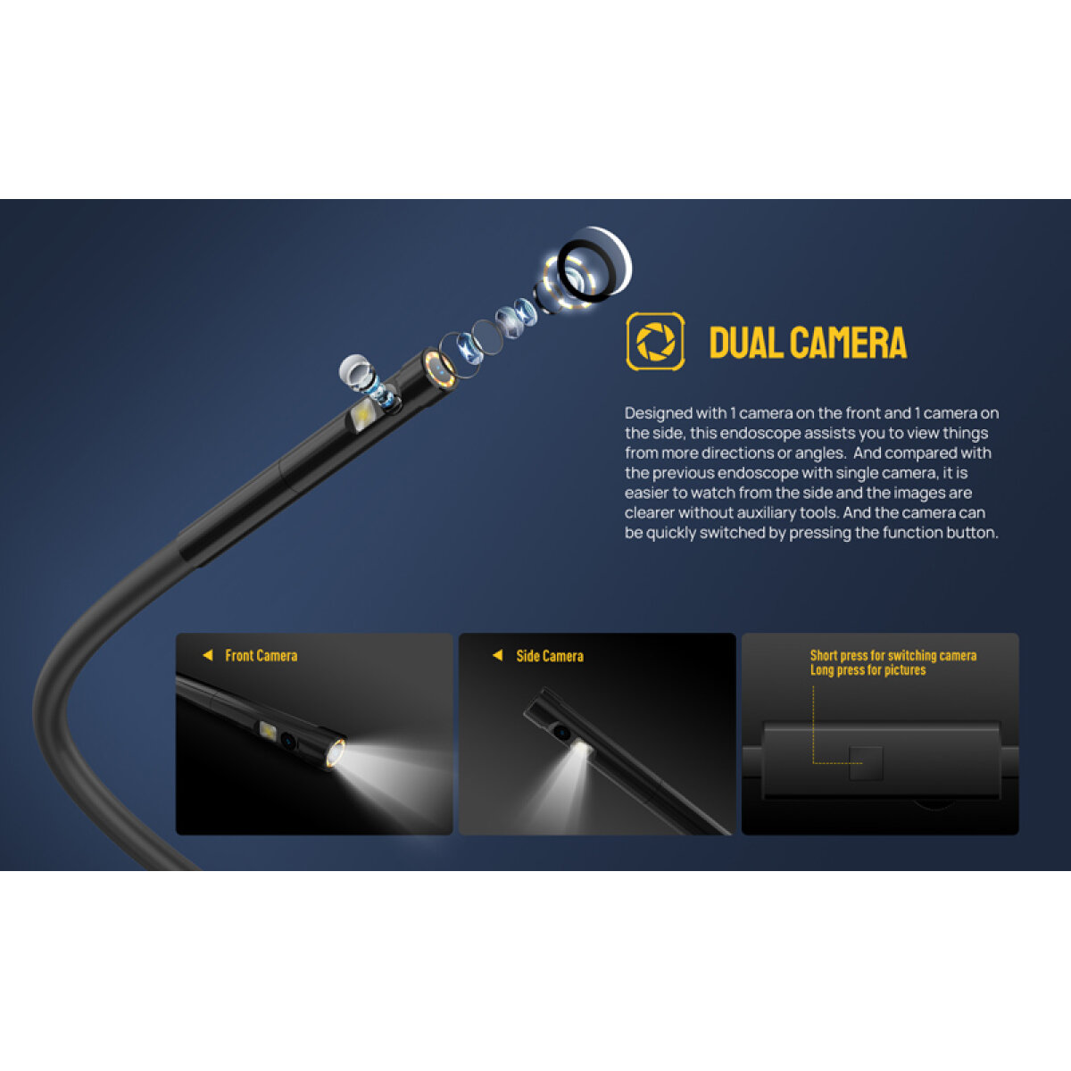 ULEFONE ενδοσκοπική κάμερα E02 για uSmart βύσμα, dual camera, IP67 - Image 5