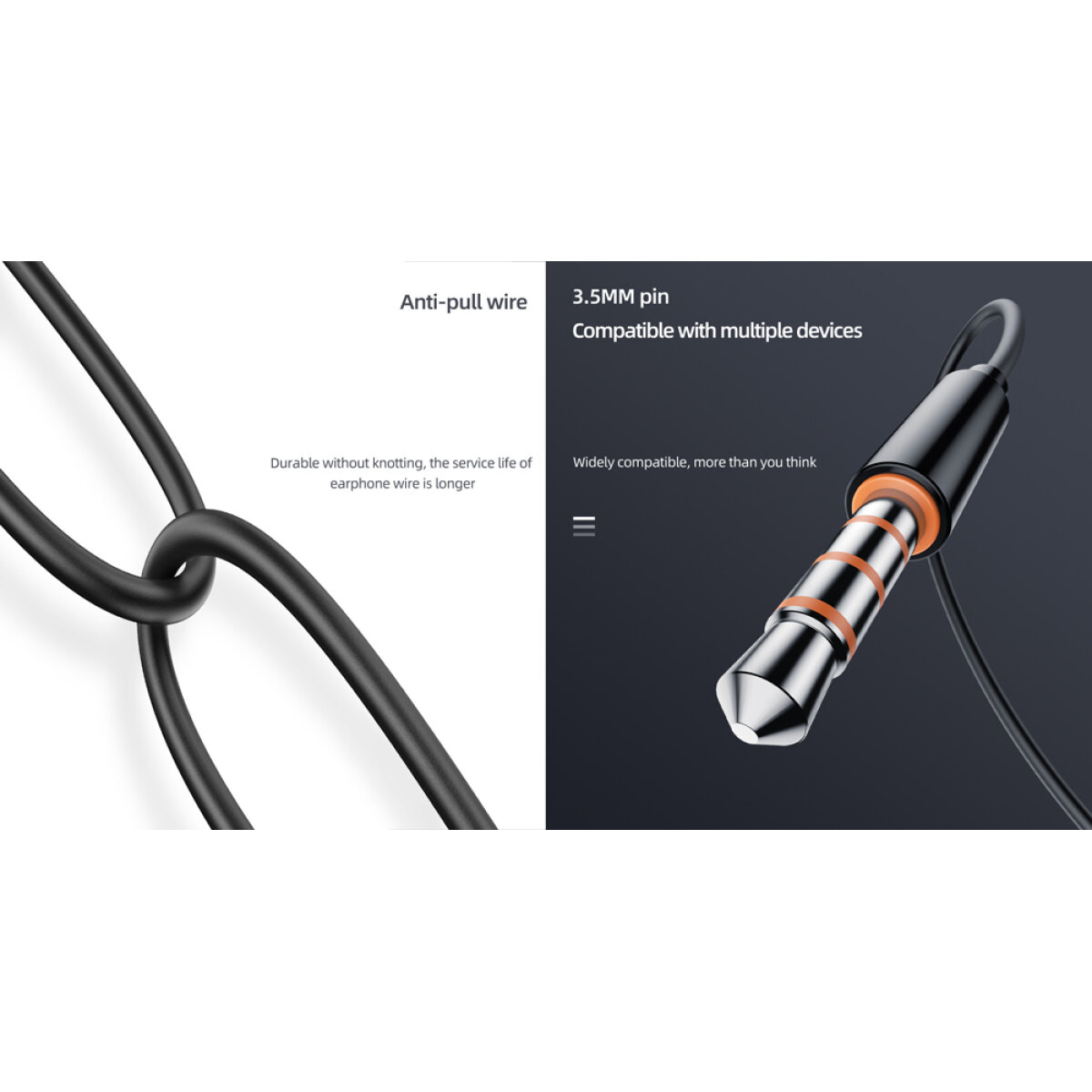 X2-WH-3 YISON earphones με μικρόφωνο X2, 3.5mm σύνδεση, Φ10mm, 1.36m, λευκά - Image 2