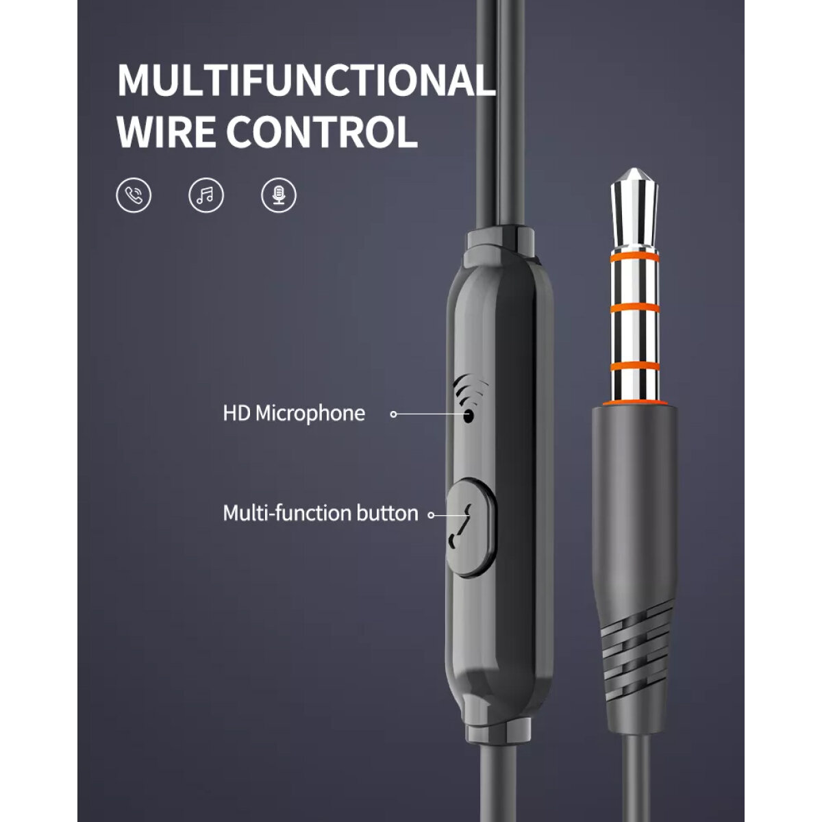 YISON earphones με μικρόφωνο X4, 3.5mm σύνδεση, Φ14mm, 1.2m, λευκά - Image 4