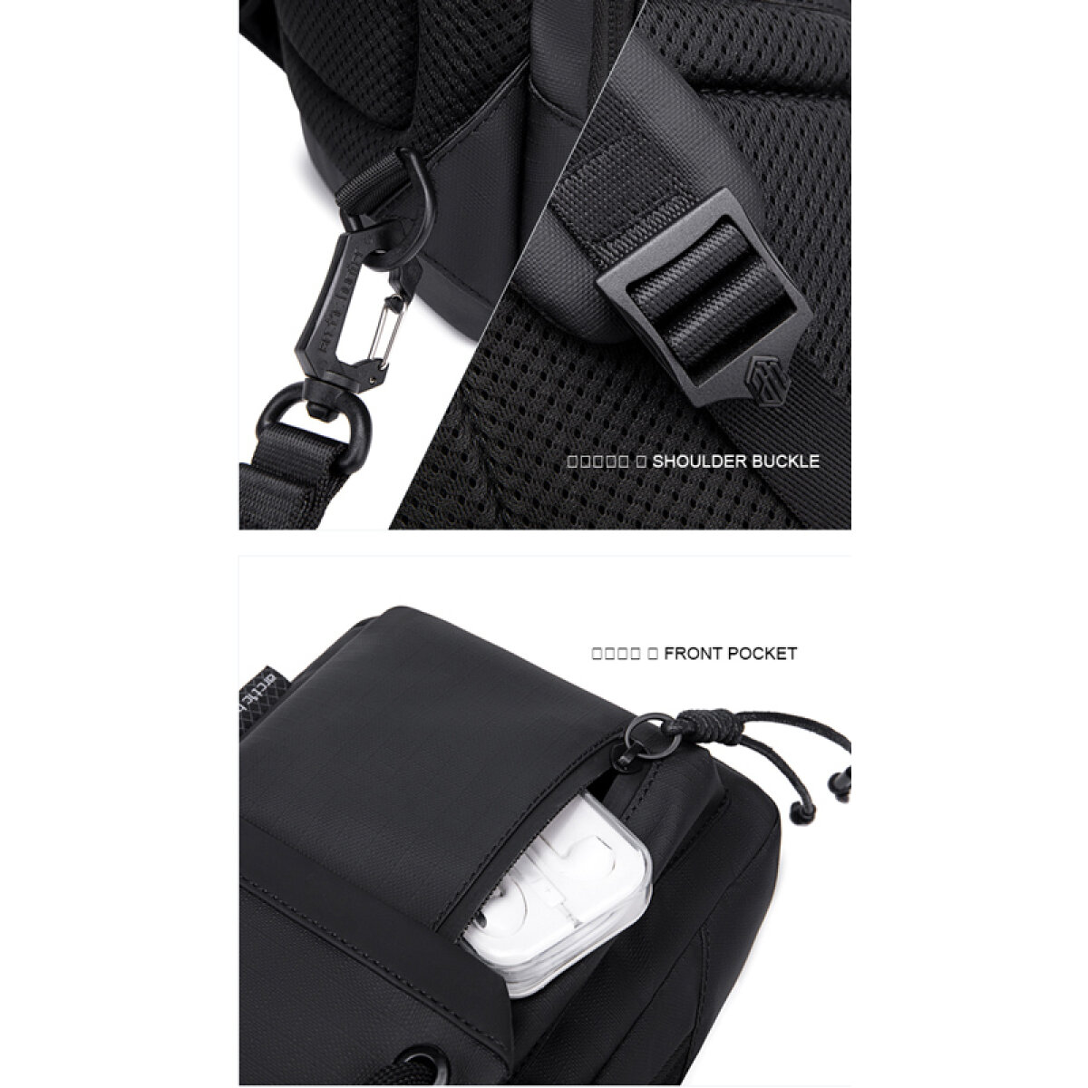 ARCTIC HUNTER τσάντα Crossbody XB00526 με θήκη tablet, 3L, μαύρη - Image 3