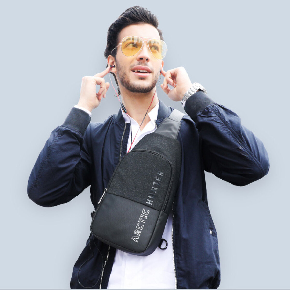 XB0058-BK-2 ARCTIC HUNTER τσάντα Crossbody XB0058, 5L, μαύρη - Image 3