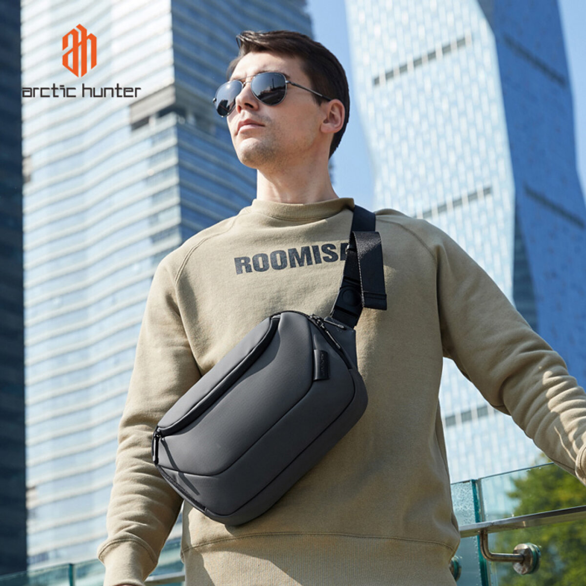 Y00561-GY-1 ARCTIC HUNTER τσάντα Crossbody Y00561 με θήκη tablet, 4L, γκρι - Image 2