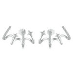 BAMOER σκουλαρίκια καρφωτά YIE223 με κυβική ζιρκόνια, ασήμι 925, ασημί