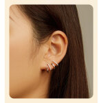 BAMOER σκουλαρίκια καρφωτά YIE223 με κυβική ζιρκόνια, ασήμι 925, ασημί - Image 4