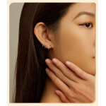 BAMOER σκουλαρίκια καρφωτά YIE223 με κυβική ζιρκόνια, ασήμι 925, ασημί - Image 2