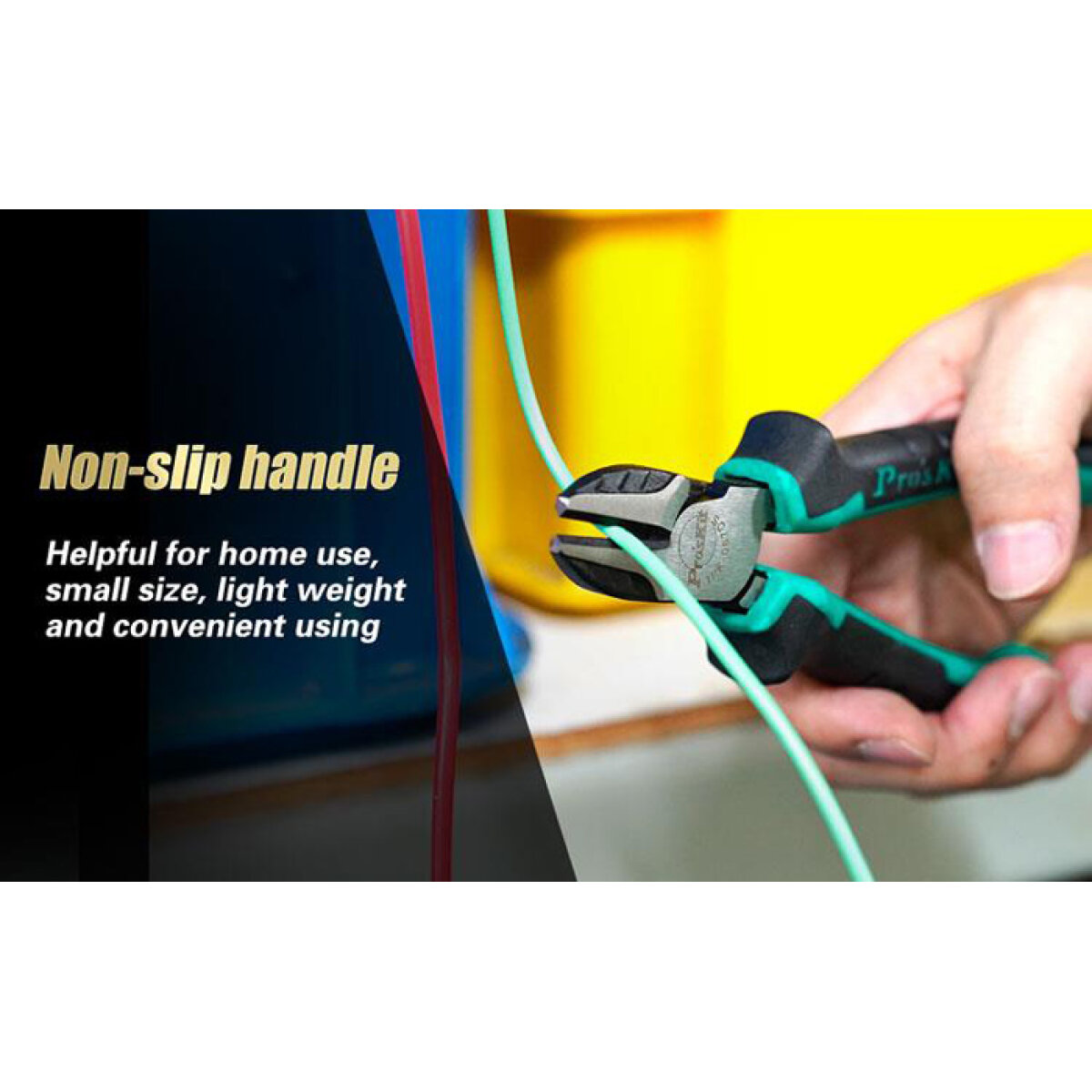 PROSKIT πλαγιοκόφτης 1PK-067DS, αντιολισθητικές λαβές, max Φ3.2mm, 165mm - Image 3