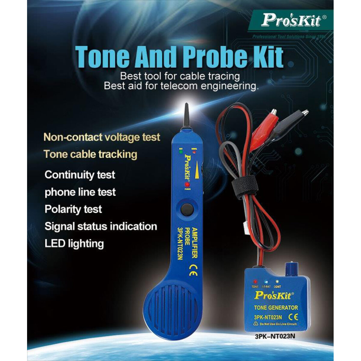 3PK-NT023N-1 PROSKIT tester καλωδίων 3PK-NT023N, NCV 90~1000V - Image 2