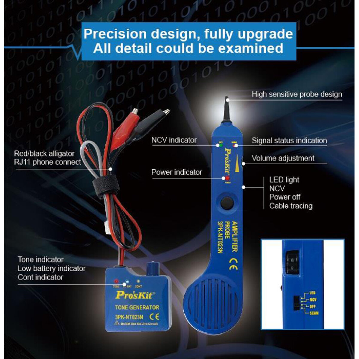 3PK-NT023N-2 PROSKIT tester καλωδίων 3PK-NT023N, NCV 90~1000V - Image 3