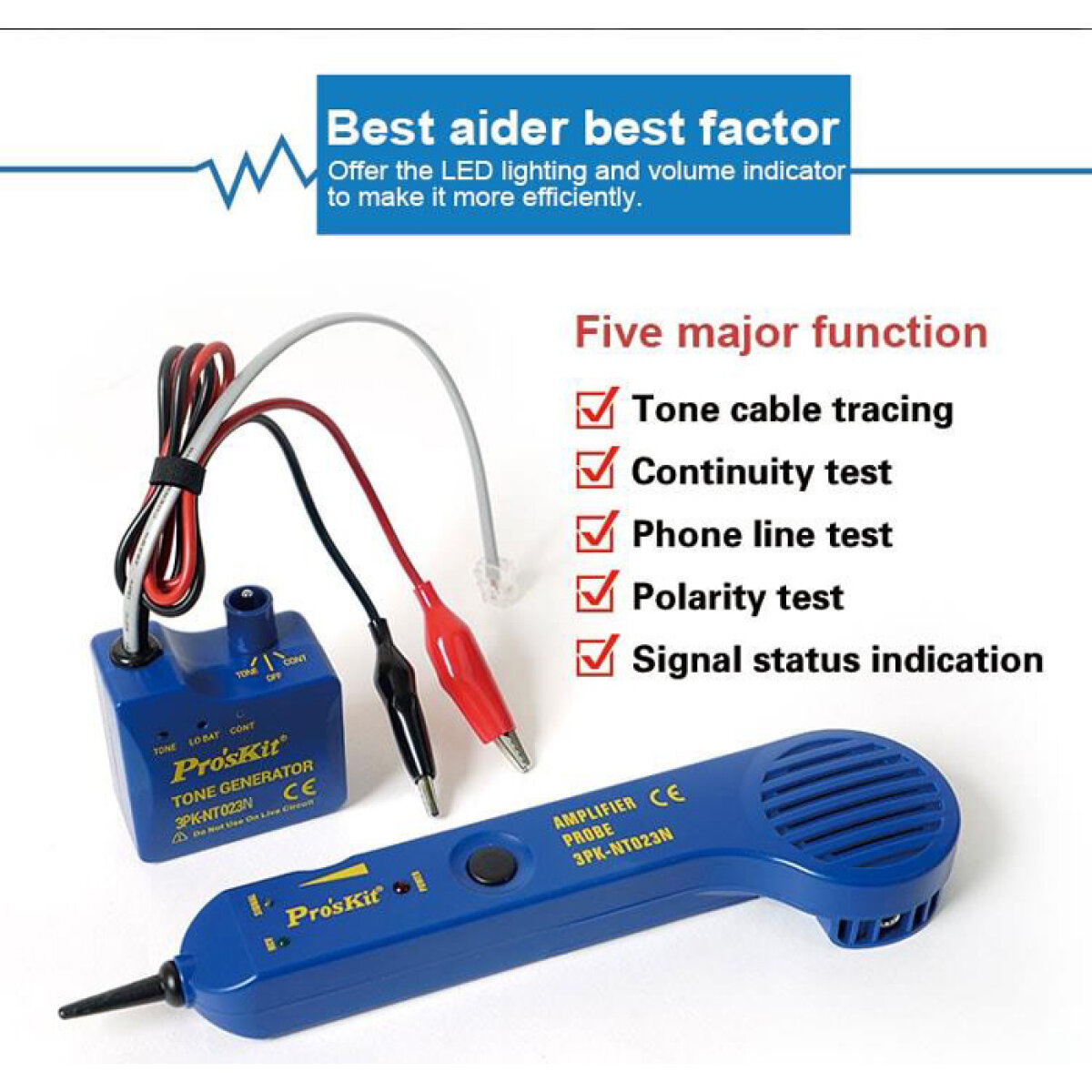 3PK-NT023N-3 PROSKIT tester καλωδίων 3PK-NT023N, NCV 90~1000V - Image 4