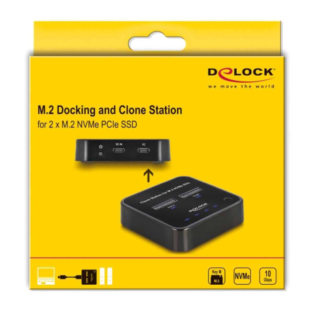 64177-5 DELOCK docking station για M.2 NVMe SSD 64177, 2 θέσεων, 10Gbps, clone function, μαύρο - Image 6