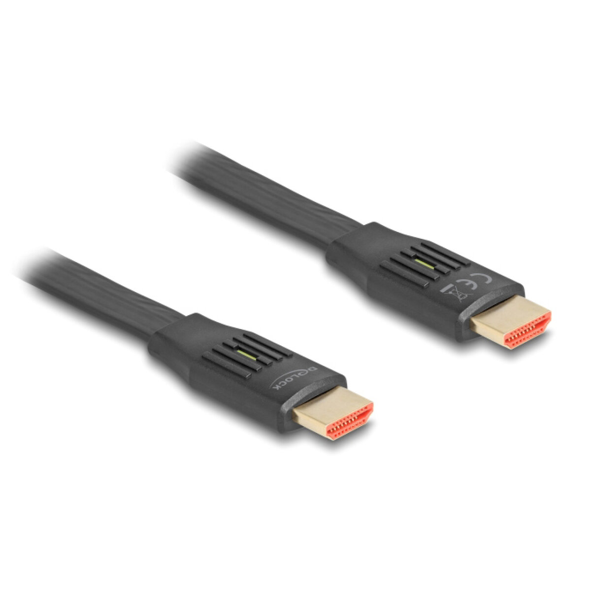 81002 DELOCK καλώδιο HDMI 81002, flat, 8K/60Hz, 48 Gbps, eARC, HDR, 2m, μαύρο - Image 1
