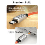 CABLETIME καλώδιο USB-C CT-CM240-ZSO2, 240W, 480Mbps, 2m, πορτοκαλί - Image 5