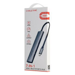 CABLETIME docking station CT-HBP2-AG7, 7 θυρών, USB-C, 4K, 100W, γκρι - Image 9