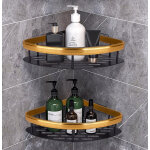 HOME USE γωνιακό ράφι τοίχου HUH-0157, αλουμινίου, 28x5.5x21cm, χρυσό - Image 2