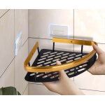 HOME USE γωνιακό ράφι τοίχου HUH-0157, αλουμινίου, 28x5.5x21cm, χρυσό - Image 3