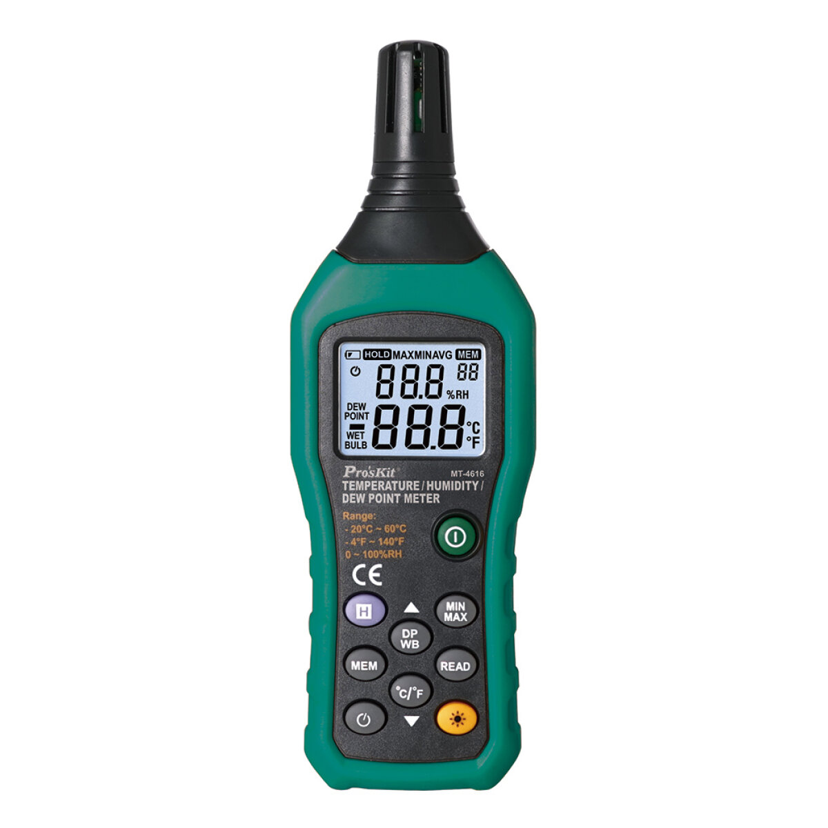 PROSKIT ψηφιακό θερμόμετρο & υγρασιόμετρο MT-4616, -20~60 °C, 0~100% RH - Image 1