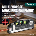 PROSKIT γραμμικό αλφάδι laser PD-161-C με κόκκινη δέσμη, μετροταινία - Image 2