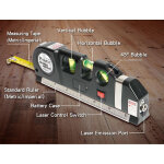 PROSKIT γραμμικό αλφάδι laser PD-161-C με κόκκινη δέσμη, μετροταινία - Image 3
