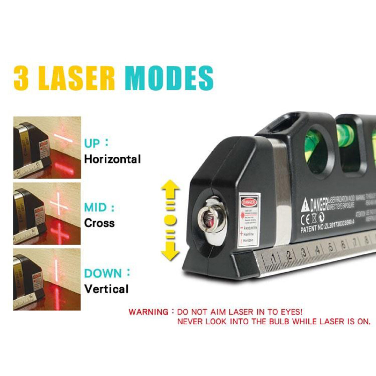 PD-161-C-3 PROSKIT γραμμικό αλφάδι laser PD-161-C με κόκκινη δέσμη, μετροταινία - Image 4