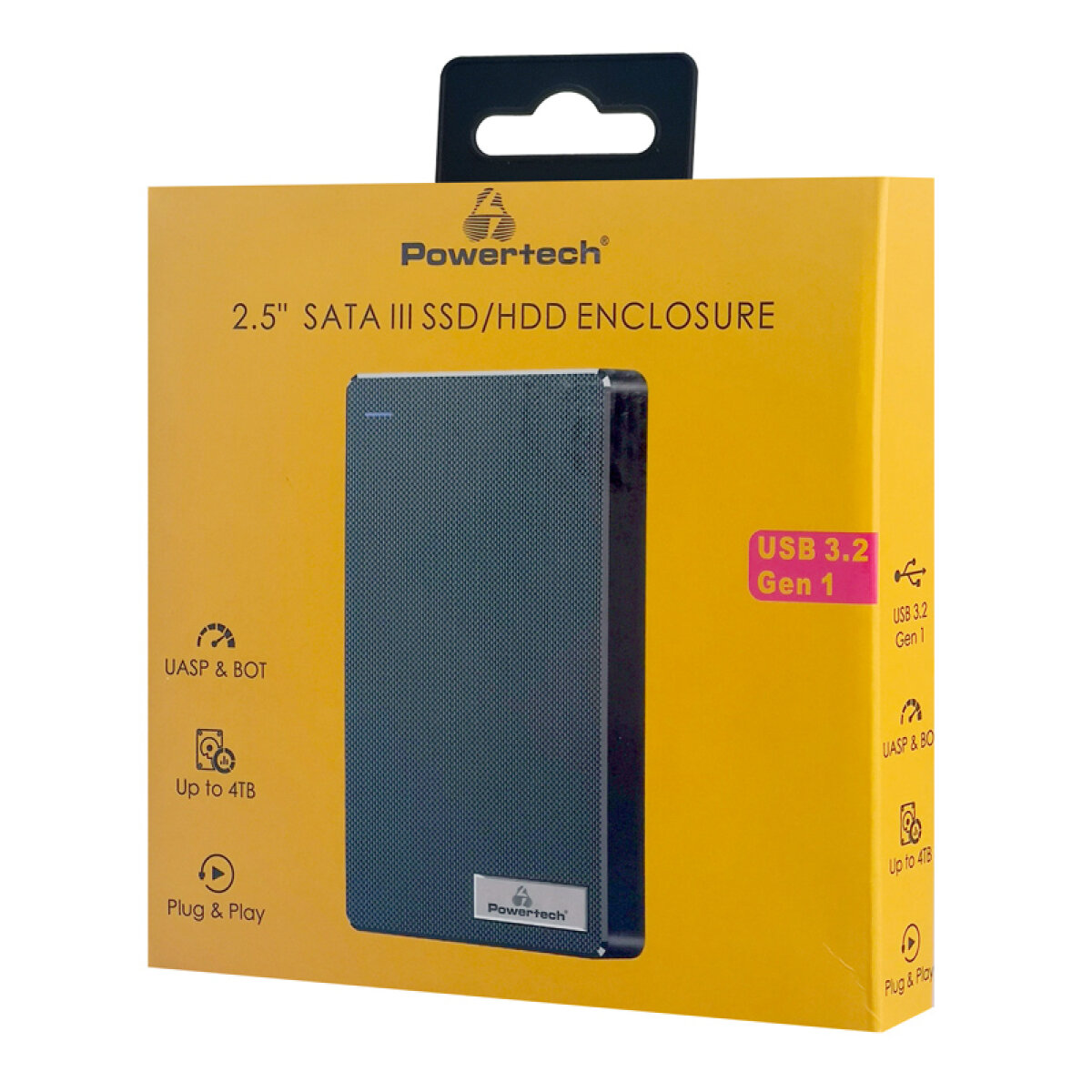 POWERTECH θήκη για 2.5" SATA HDD/SSD PT-1231, 5Gbps, μαύρη - Image 2