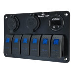 POWERTECH πάνελ σκαφών & οχημάτων PTL-020, πρίζα 12V/2x USB/6x διακόπτες - Image 2
