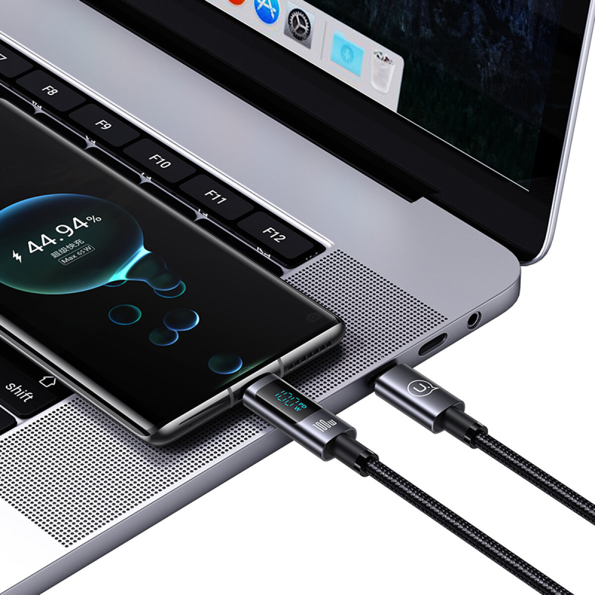 SJ671USB01-3 USAMS καλώδιο USB-C σε USB-C US-SJ671, 100W, 480Mbps, 1.2m, μαύρο - Image 4