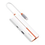 LDNIO USB hub DS-26U με θύρα δικτύου, 6 θυρών, USB-C σύνδεση, 100W PD, λευκό - Image 7