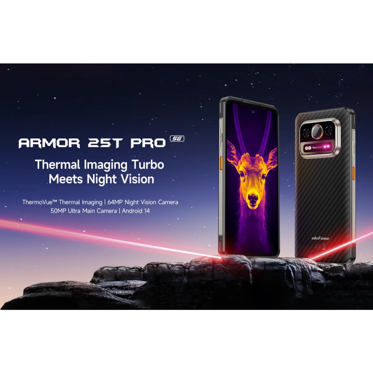 ULEFONE smartphone Armor 25T Pro, 6.78", 6/256GB, 5G, 6500mAh, IP68/IP69K, μαύρο - Image 2