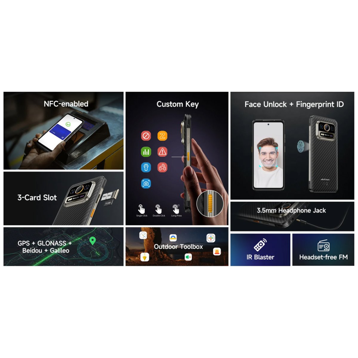 ULEFONE smartphone Armor 25T Pro, 6.78", 6/256GB, 5G, 6500mAh, IP68/IP69K, μαύρο - Image 3