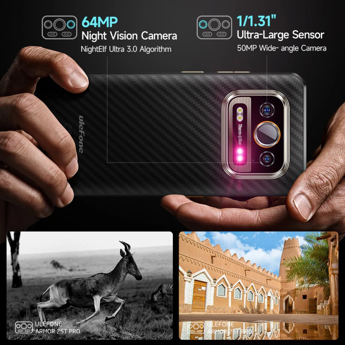 ULEFONE smartphone Armor 25T Pro, 6.78", 6/256GB, 5G, 6500mAh, IP68/IP69K, μαύρο - Image 8