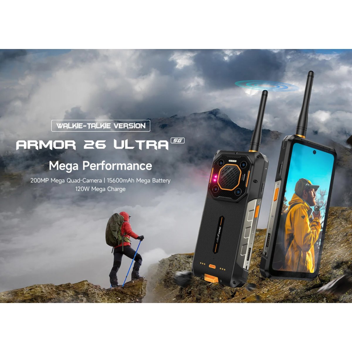 ULEFONE smartphone Armor 26 Ultra Walkie-Talkie, 6.78", 12/512GB, 5G, 15600mAh, IP68/IP69K, μαύρο - Image 2