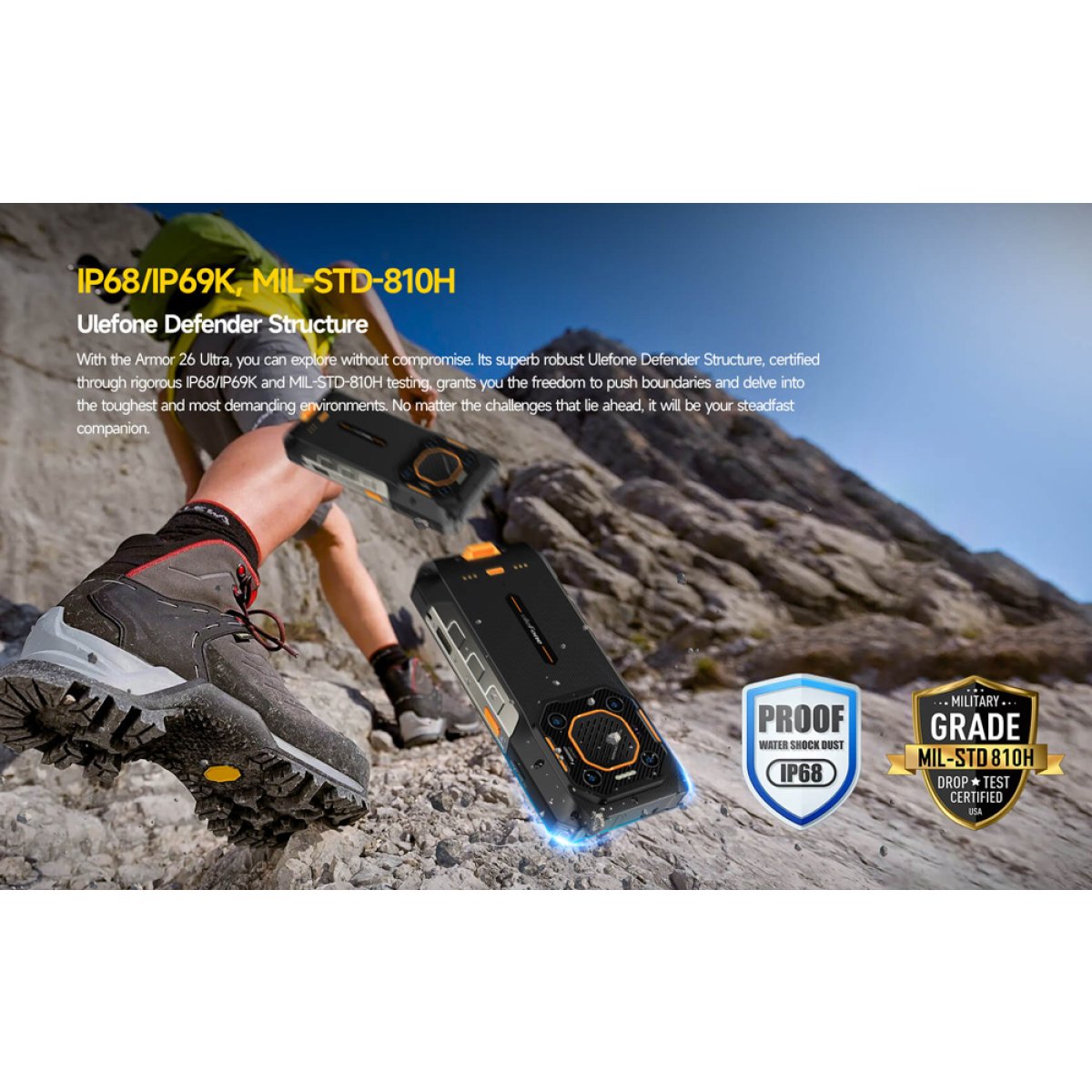 ULEFONE smartphone Armor 26 Ultra Walkie-Talkie, 6.78", 12/512GB, 5G, 15600mAh, IP68/IP69K, μαύρο - Image 4