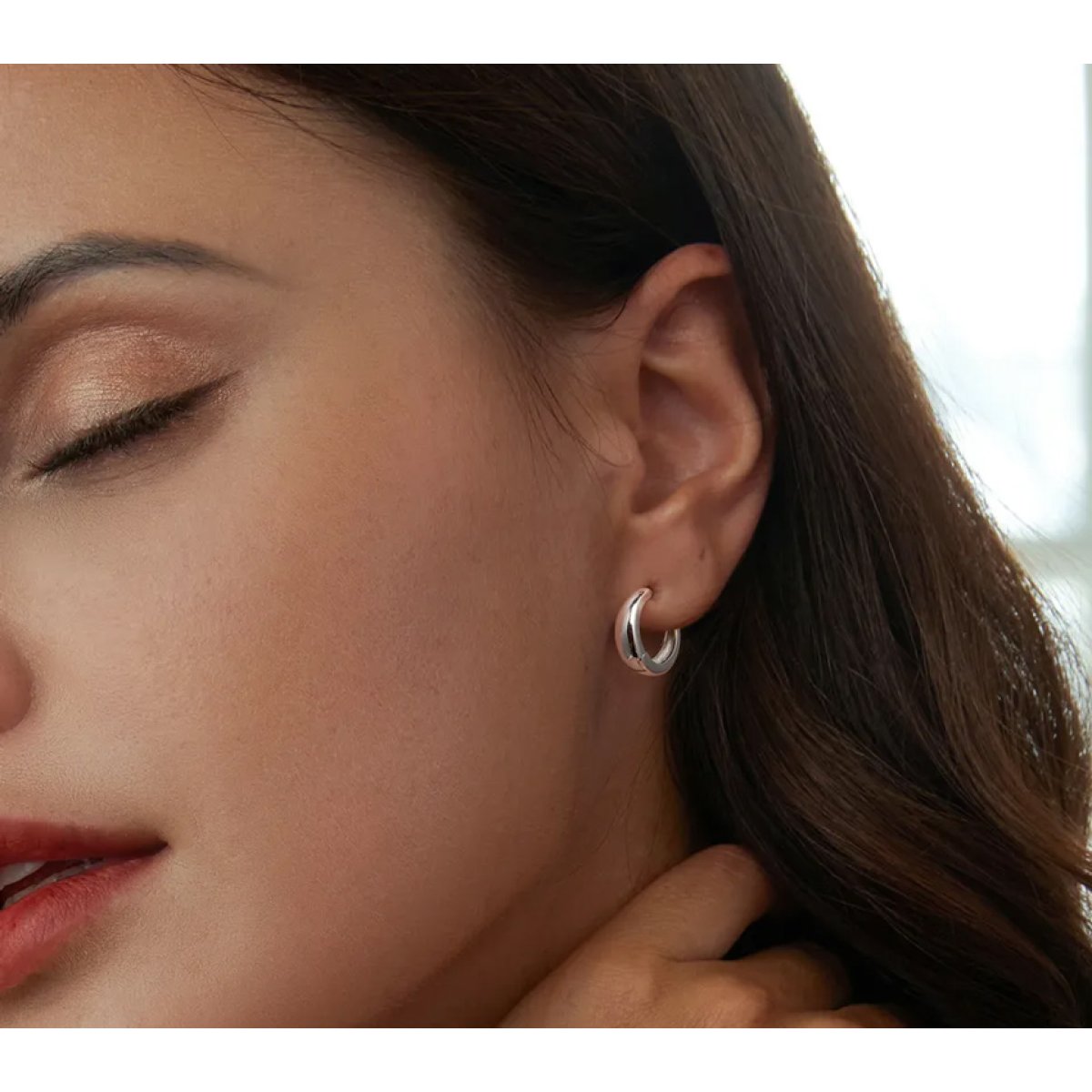 BSE924-2 BAMOER σκουλαρίκια κρίκοι BSE924, ασήμι 925, ασημί - Image 2