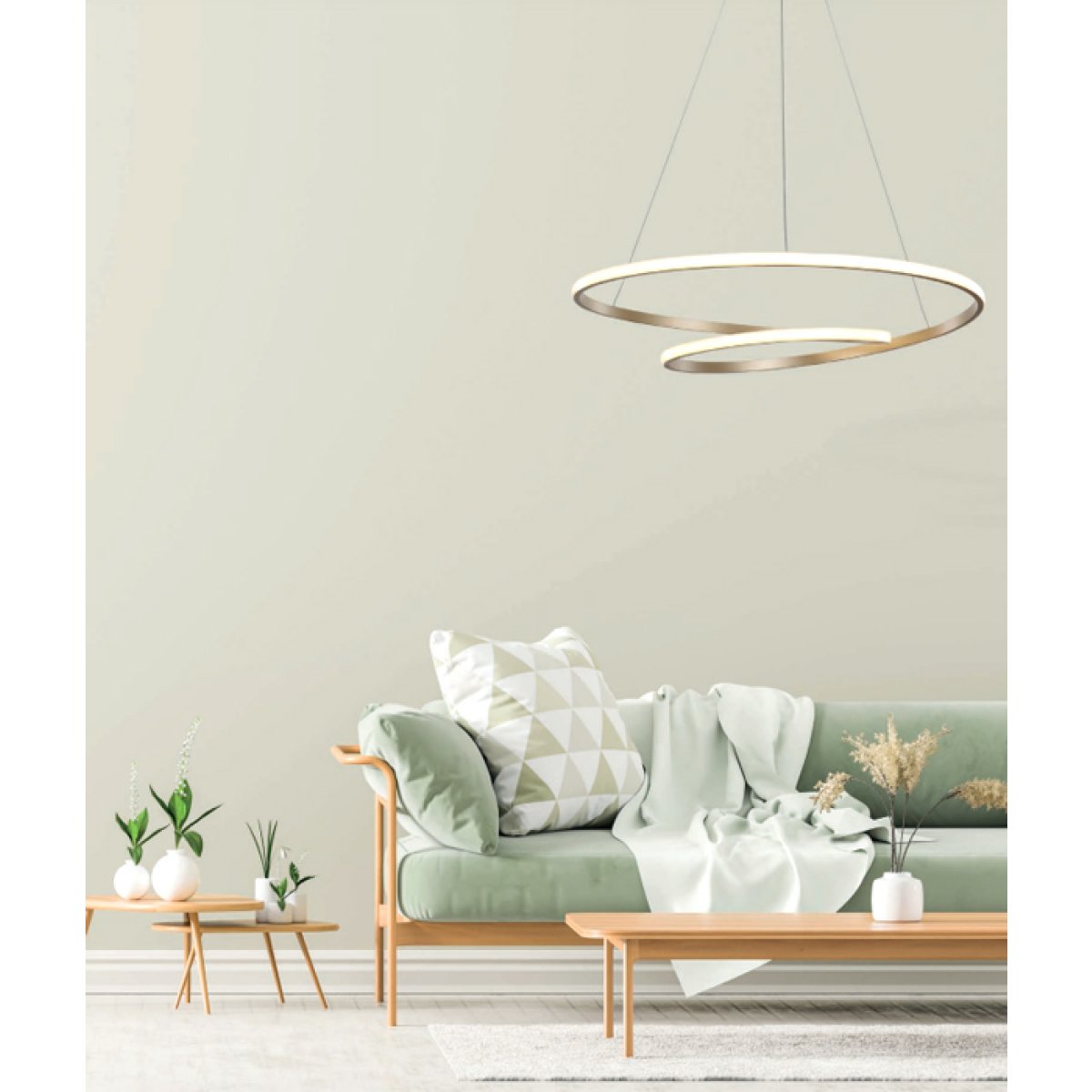 HLL-0155-3 POWERTECH LED φωτιστικό οροφής HLL-0155, 25W, 4000K, Φ40cm, 1m, χρυσό - Image 3
