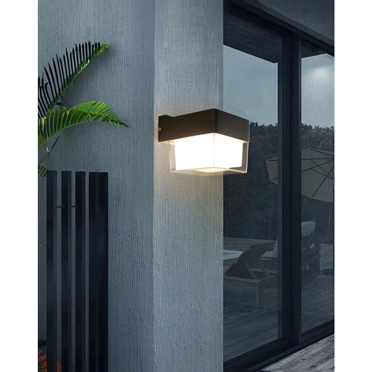 HLL-0157-1 POWERTECH LED φωτιστικό τοίχου HLL-0157, 7W, 4000K, 560lm, IP65, μαύρο - Image 2