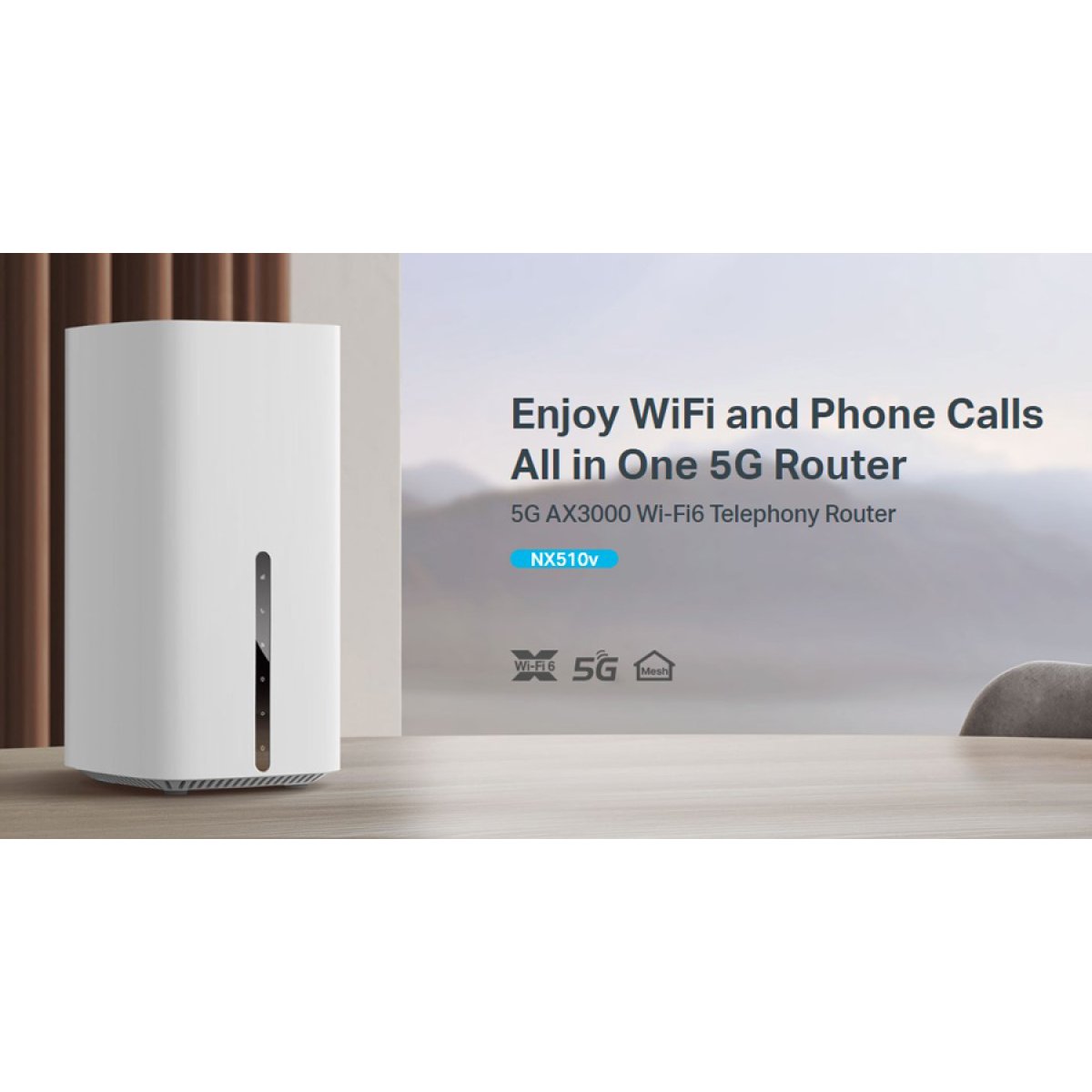 NX510V-1 TP-LINK Router NX510V με θύρα τηλεφώνου, 5G, WiFi 6, 3000Mbps, V.1.0 - Image 2