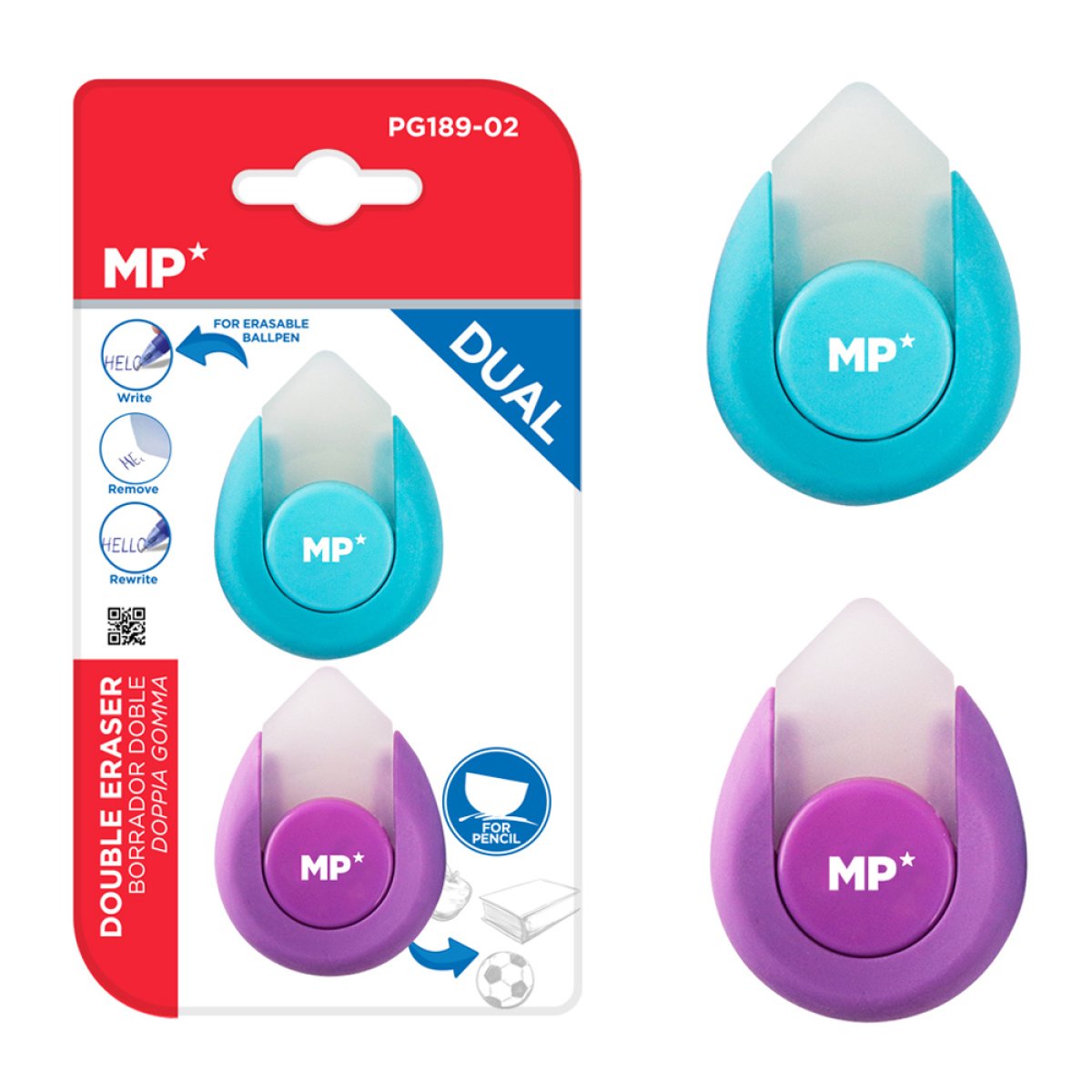 PG189-02 MP σετ γόμες PG189-02 για μελάνι, 3.5x4.7cm, 2τμχ - Image 1