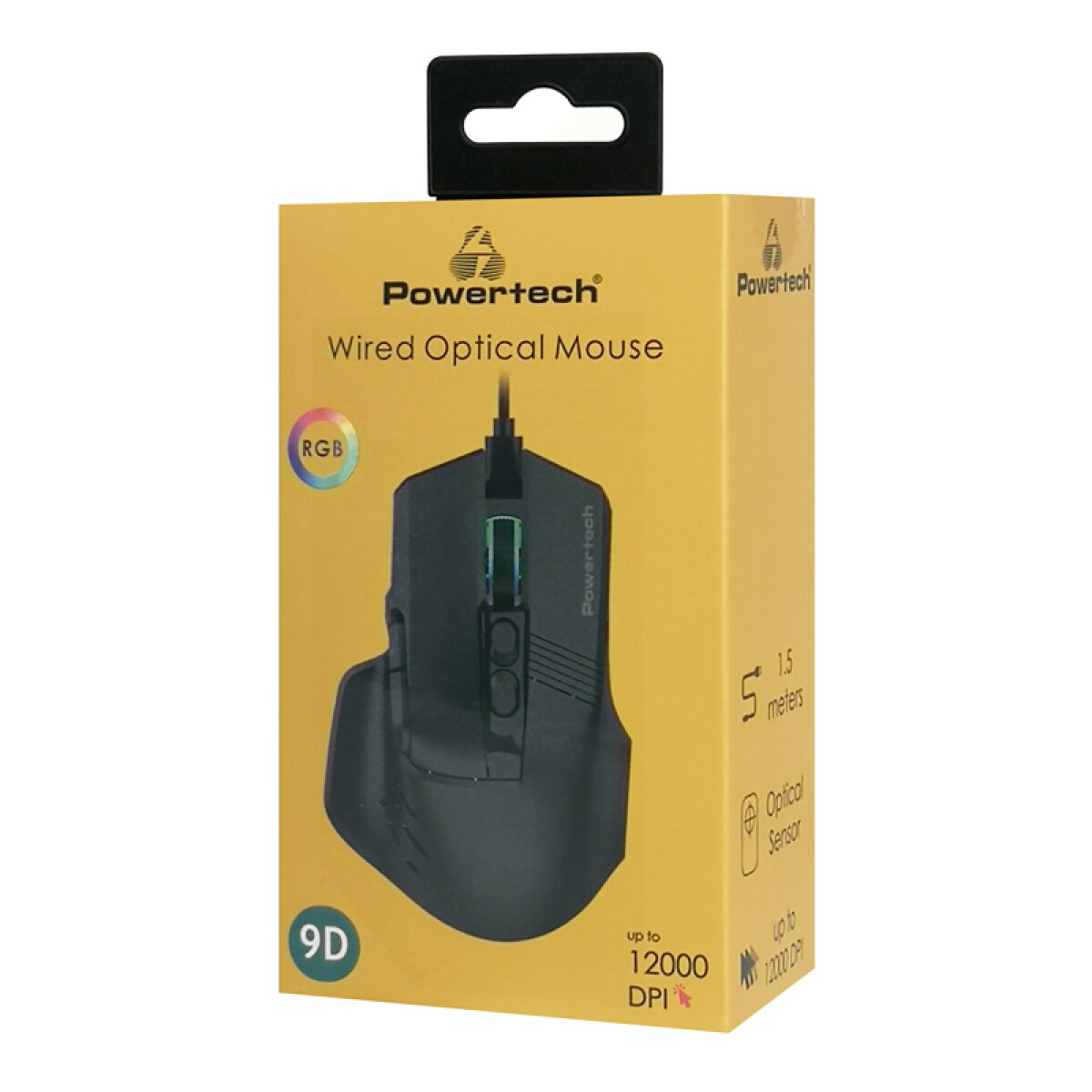 PT-1274-4 POWERTECH ενσύρματο gaming ποντίκι PT-1274, RGB φως, οπτικό, 12000DPI, μαύρο - Image 5