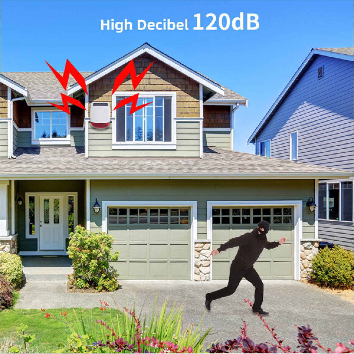 POWERTECH ηλιακή σειρήνα PT-1287, εξωτερικού χώρου, 120dB, κόκκινη - Image 3