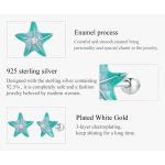 BAMOER σκουλαρίκια καρφωτά SCE1747 σε σχήμα κοχύλι, ασήμι 925, βεραμάν - Image 4