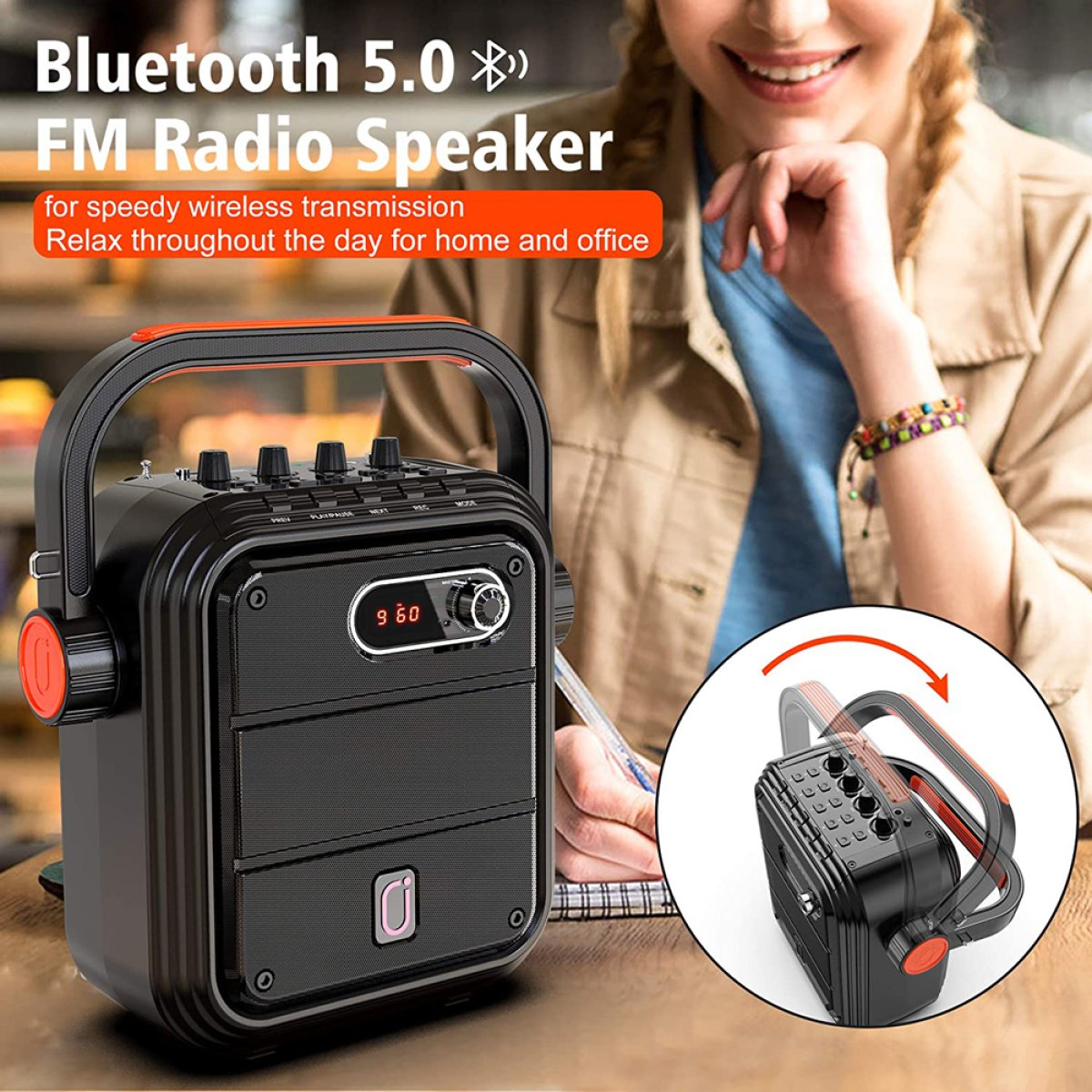 JYX φορητό ηχείο 65BT με 2x μικρόφωνα & ασύρματο χειριστήριο, 30W, 4400mah, μαύρο - Image 8