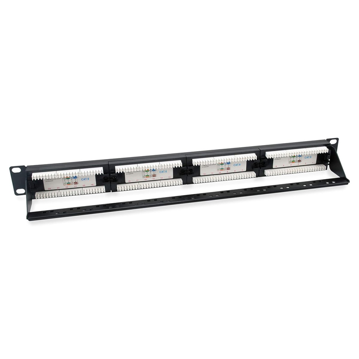NETW-0027-1 POWERTECH patch panel NETW-0027 για rack 19"/1U, 24 θυρών, CAT 6 UTP, μαύρο - Image 2
