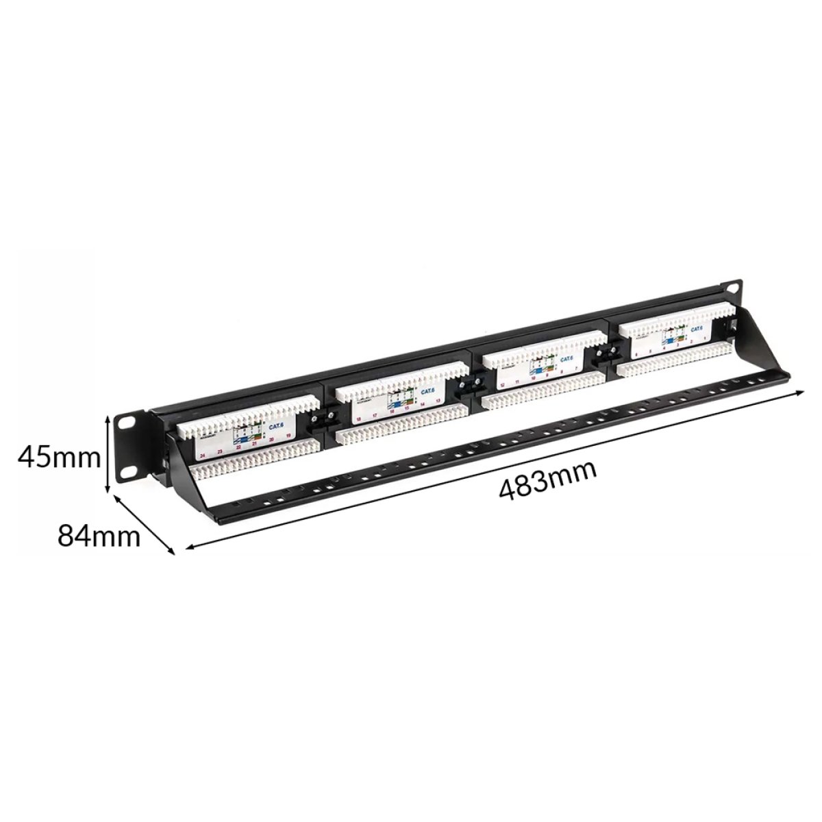 NETW-0027-5 POWERTECH patch panel NETW-0027 για rack 19"/1U, 24 θυρών, CAT 6 UTP, μαύρο - Image 6